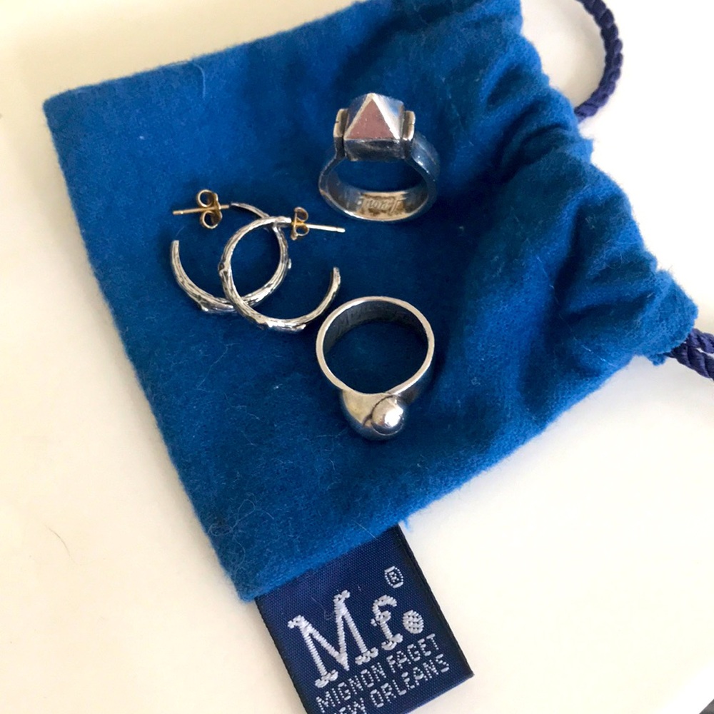 Collection of Mignon Faget silver jewelry